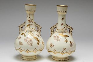 Aesthetic Movement- Pair of Moore Porcelain Vases