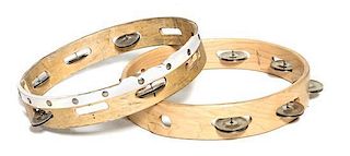 Two Studio Used Tambourines Diameter of larger 10 inches.