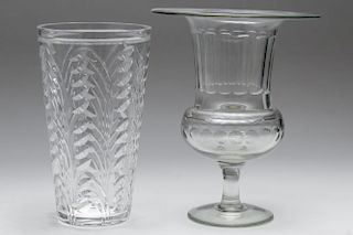 Large Cut Crystal Vase & Hurricane Bucket