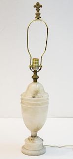 Neoclassical White Alabaster Table Lamp