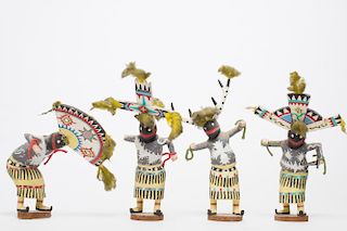 4 Native American Apache Kachina Dolls