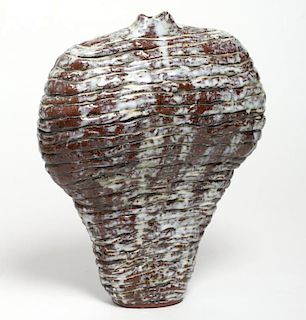 Signed Jan- Earthenware Coil Vase