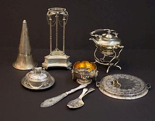 7 Assorted Silver-Plate Serving Items