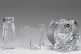 3 Alvar Aalto & Orrefors Mid-Century Glass Pieces