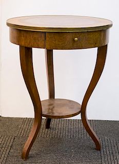 Baker Wooden Round-Top Side Table