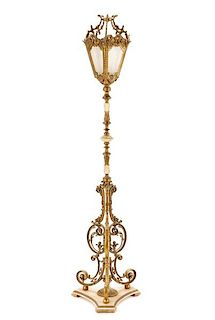 Victorian Style Giltwood Acanthine Floor Lamp