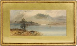 William Henry Earp Mountain Lakescape, Watercolor