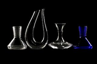 Collection of 4 Riedel Crystal Wine Decanters