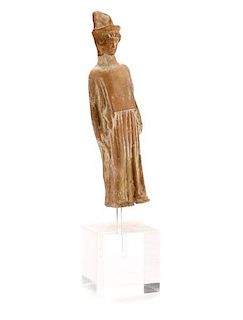 Terracotta Figure on Stand Boeotian Tanagra Style
