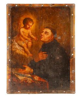 St. Anthony of Padua Oil on Copper Painting