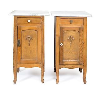 Two Victorian Bedside Tables Height 30 x width 17 1/2 x depth 13 1/2 inches.