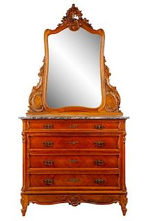 American Rococo Revival Mirrored Dresser