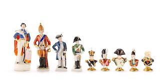 Group, 9 Capodimonte Military Figurines