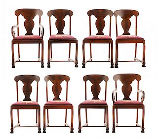 Set, 8 American Empire Revival Style Dining Chairs
