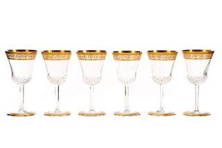 Set of 6 St Louis Crystal "Thistle" Water Goblets