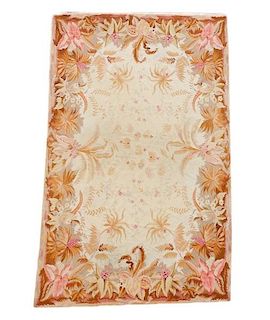 Palatial Aubusson Style Hand Woven Wool Rug