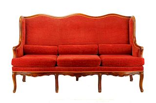 Louis Philippe Style Walnut Wingback Sofa