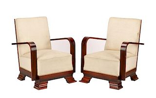 Pair, Continental Art Deco Club Chairs