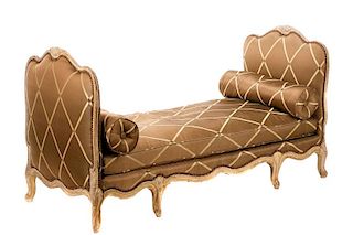 Louis XV Style Silk Upholstered Daybed
