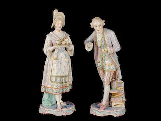Pair, Vion & Baury Bisque Porcelain Figures