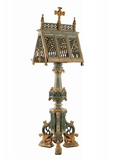 English Gothic Revival Polychromed Lectern