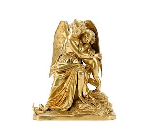 Gilt Bronze Mythological Group, "Venus and Cupid"