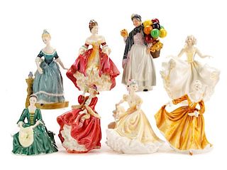 Collection of 8 Royal Doulton Porcelain Figurines