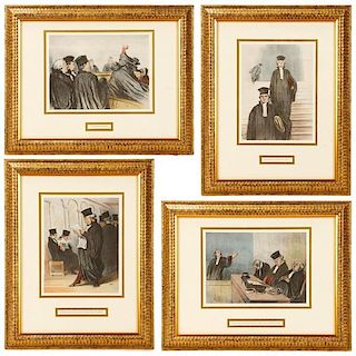 After Daumier, Four Plates from "Law and Justice"
