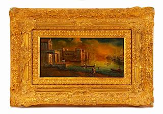 Venetian Canal Scene, Oil on Canvas, Signed