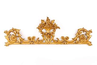 Continental Rococo Style Giltwood Over Door