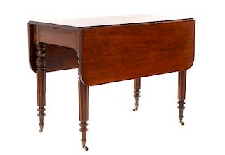Neoclassical Style Mahogany Drop Leaf Table