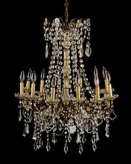 Neoclassical Style 12 Light Crystal Chandelier