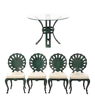 Brown Jordan Shell Grotto Table & 4 Chairs