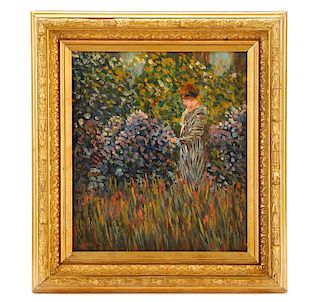 Henry Mitton Wilson "Woman in a Garden" O/B