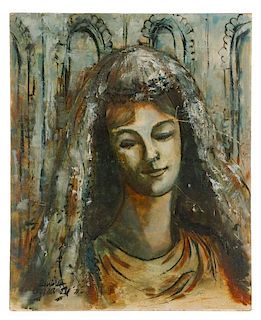 Madonna, Oil on Masonite, Signed and Dated