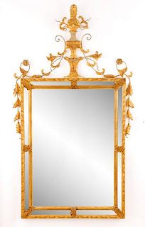 Louis XVI Style Giltwood & Iron Cushion Mirror