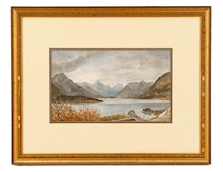 Henry Barlow Carter, Landscape Watercolor, Signed