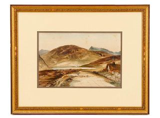 Henry Barlow Carter, "Loch Erne" Watercolor