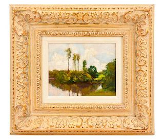 R. Frank, "Marsh Scene," Oil on Canvas