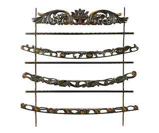 Continental Baroque Style Polychromed Plate Rack
