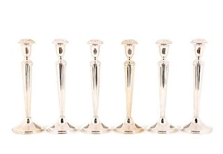 Set 6 Empire Sterling Silver Candlestick Holders