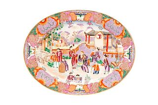 Chinese Export Mandarin Orange Peel Platter