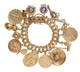 14 kt. Gold Charm Bracelet