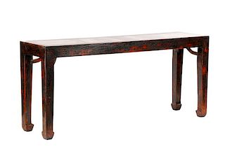 Chinese Kang-Style Marble Top Console Table