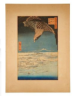 Hiroshige "Fukagawa Suzaki & Jumantsubo" Woodblock