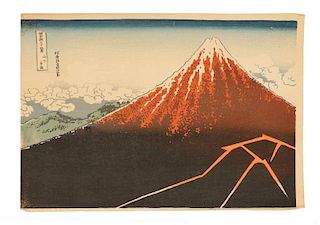 After Hokusai "Rainstorm Beneath the Summit"