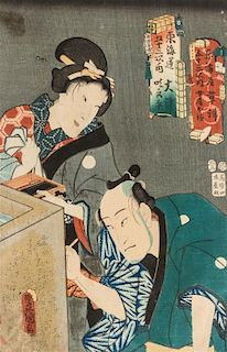Utagawa Kunisada (Toyokuni III) Height 13 7/8 x width 9 5/8 inches.