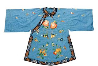 Chinese Embroidered Silk Robe