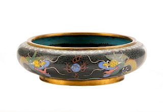 Chinese Ching Dynasty Cloisonne Dragon Bowl