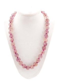 Ladies Carved Amethyst Beaded Necklace